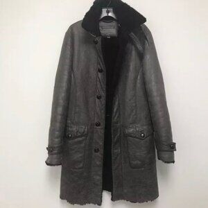 John Varvatos Shearling Leather Jacket - Size 38 (EU 48)